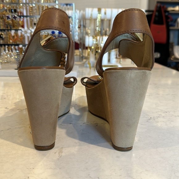 Michael Kors brown leather and suede wedges size 9 - Picture 3 of 8